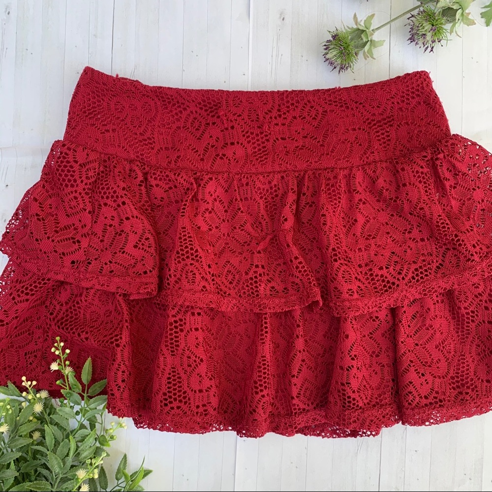 Lace tiered skirt